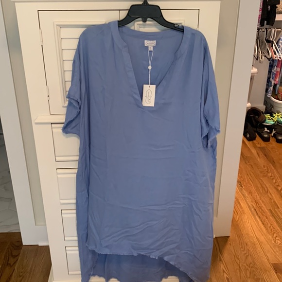 Mud Pie Tops Mudpie Hilo Shirtdress With Distressed Hems Poshmark